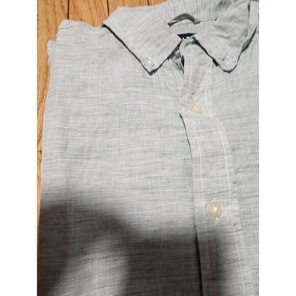 Chaps Linen Cotton Men's Medium Short Sleeve Button-Up Shirt - Picture 2 of 11